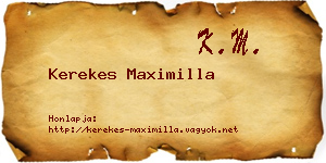 Kerekes Maximilla névjegykártya